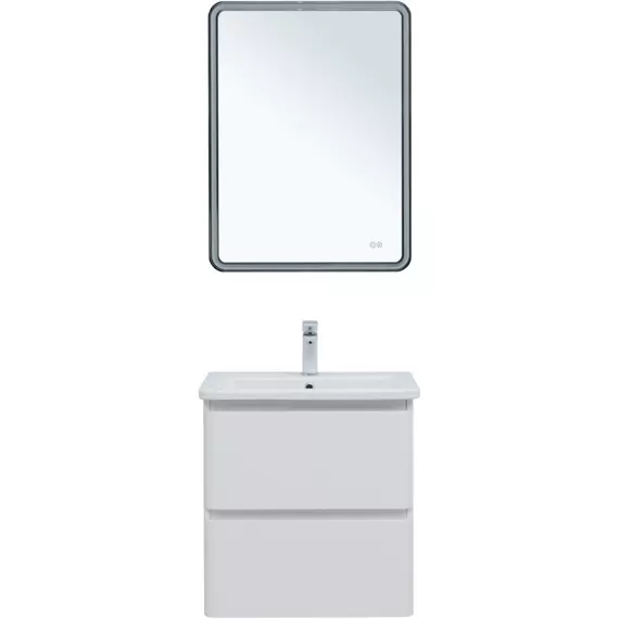 Тумба подвесная с раковиной Aquanet Эмбер 60 см 00330465, белый матовый - фото 6