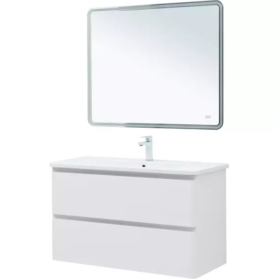 Тумба подвесная с раковиной Aquanet Эмбер 105 см 00330469, белый матовый - фото 9