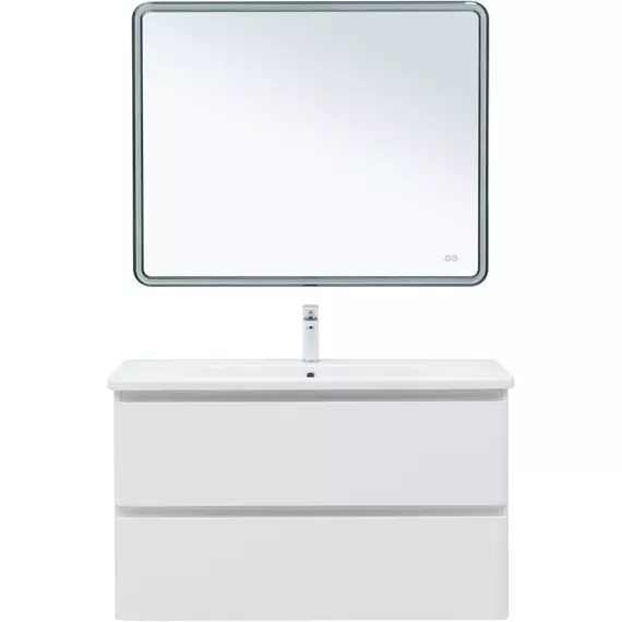 Тумба подвесная с раковиной Aquanet Эмбер 105 см 00330469, белый матовый - фото 6