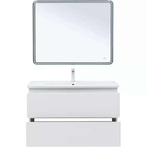 Тумба подвесная с раковиной Aquanet Эмбер 105 см 00330469, белый матовый - фото 7