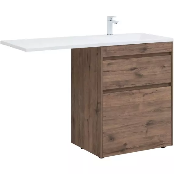 Тумба напольная с раковиной-столешницей Aquanet Токио 130 см 00333652 R, дуб веллингтон - фото 