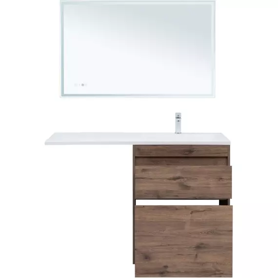 Тумба напольная с раковиной-столешницей Aquanet Токио 130 см 00333652 R, дуб веллингтон - фото 5