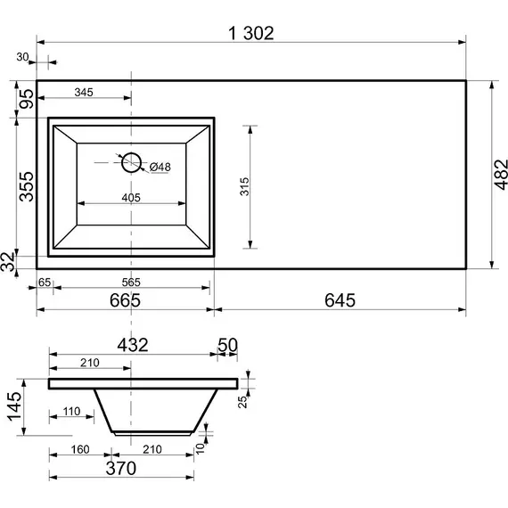 Тумба напольная с раковиной-столешницей Aquanet Токио 130 см 00333652 R, дуб веллингтон - фото 14