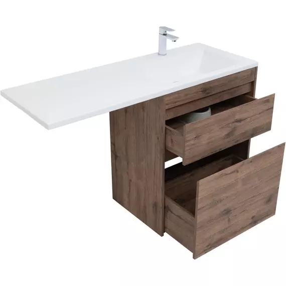 Тумба напольная с раковиной-столешницей Aquanet Токио 130 см 00333652 R, дуб веллингтон - фото 4