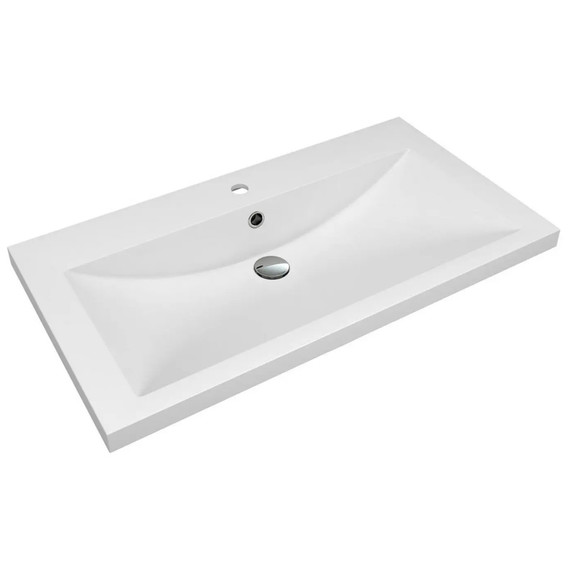 Тумба подвесная с раковиной Aquanet Нота New 90 см 00334193, дуб веллингтон табак - фото 2