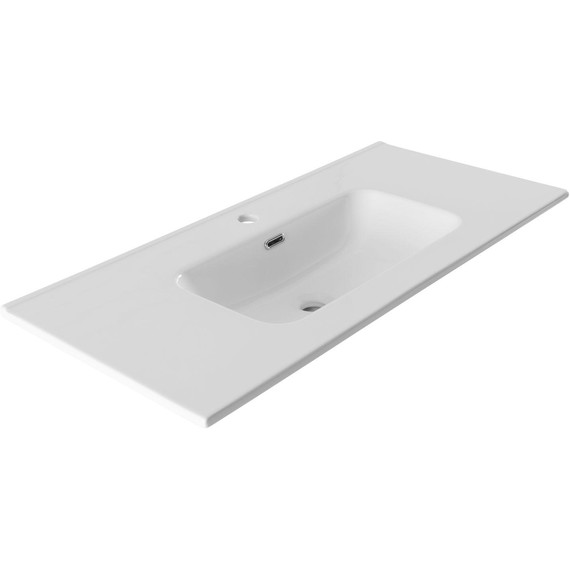 Тумба подвесная с раковиной Aquanet Джейн (Flat) 100 см 00335426, белый матовый - фото 8