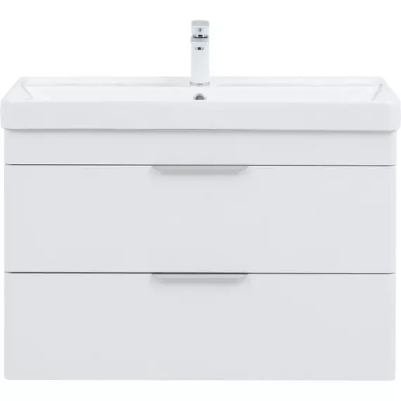 Тумба подвесная с раковиной Aquanet Ирис New 90 см 00336311, белый глянец - фото 5