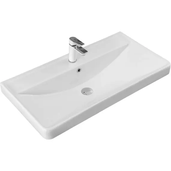 Тумба подвесная с раковиной Aquanet Ирис New 90 см 00336311, белый глянец - фото 11