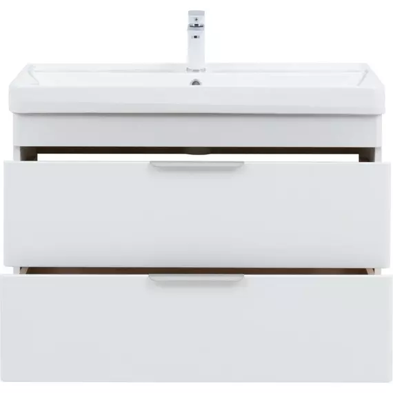 Тумба подвесная с раковиной Aquanet Ирис New 90 см 00336311, белый глянец - фото 6