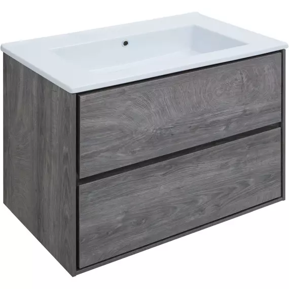 Тумба подвесная с раковиной Aquanet Милан 85 см 00339969, дуб рошелье - фото 3