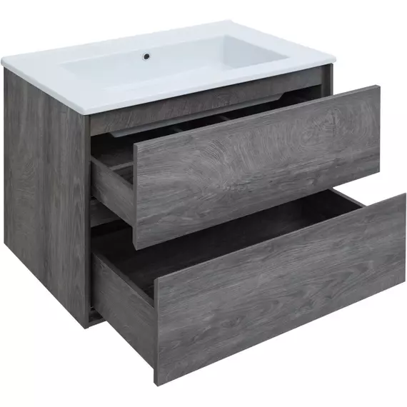 Тумба подвесная с раковиной Aquanet Милан 85 см 00339969, дуб рошелье - фото 4