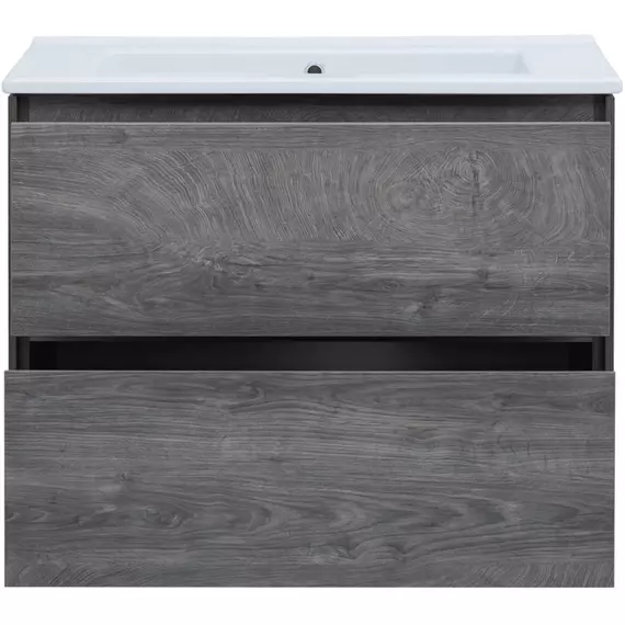 Тумба подвесная с раковиной Aquanet Милан 85 см 00339969, дуб рошелье - фото 7