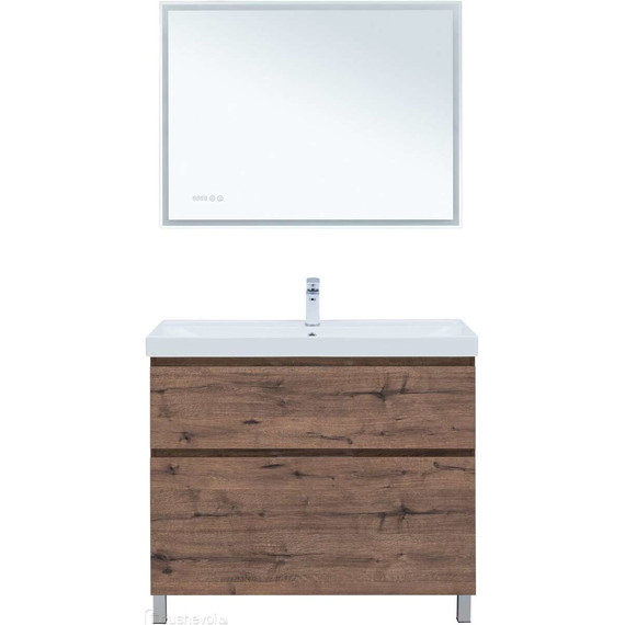 Тумба напольная с раковиной Aquanet Алвита New 100 см 00344130, дуб веллингтон табак - фото 6