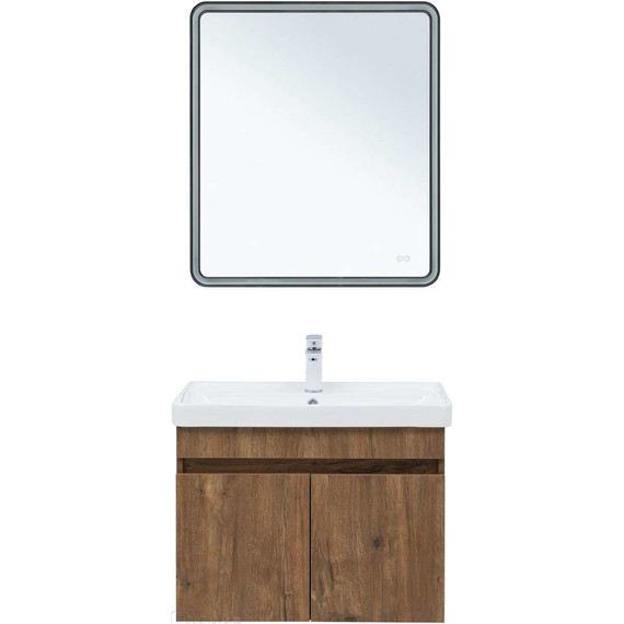 Тумба подвесная с раковиной Aquanet Оптима 70 см 00344796, дуб рустикальный - фото 6