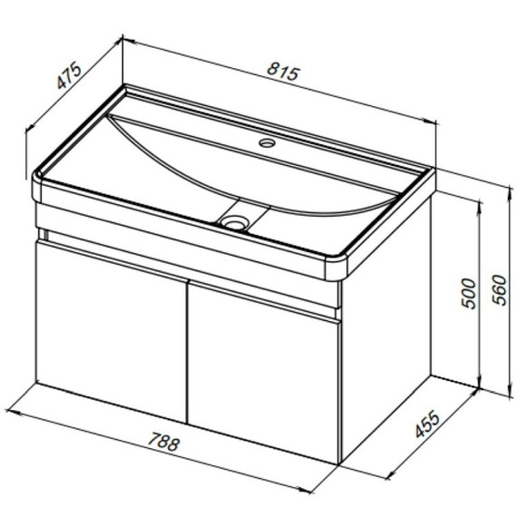 Тумба подвесная с раковиной Aquanet Оптима 80 см 00344797, дуб рустикальный - фото 17