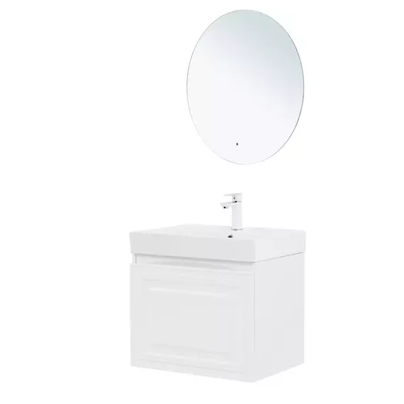 Тумба подвесная с раковиной Aquanet Агата 60 см 00345480, белый сатин - фото 9