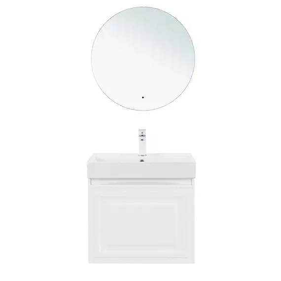 Тумба подвесная с раковиной Aquanet Агата 60 см 00345480, белый сатин - фото 6