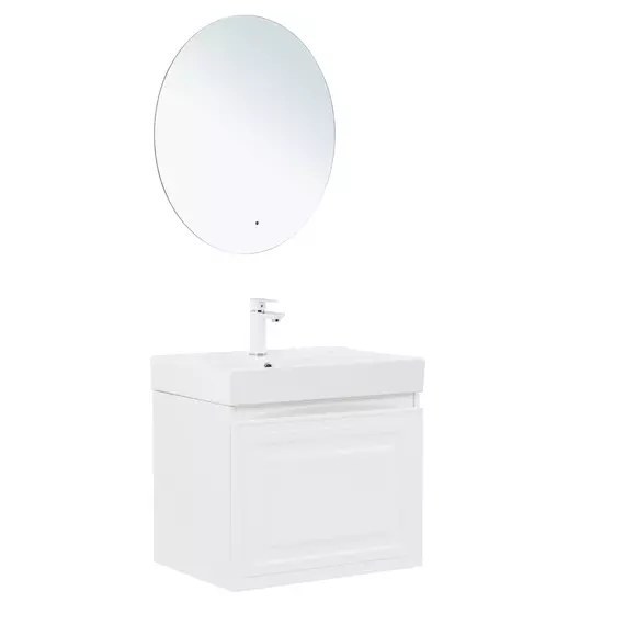 Тумба подвесная с раковиной Aquanet Агата 60 см 00345480, белый сатин - фото 4