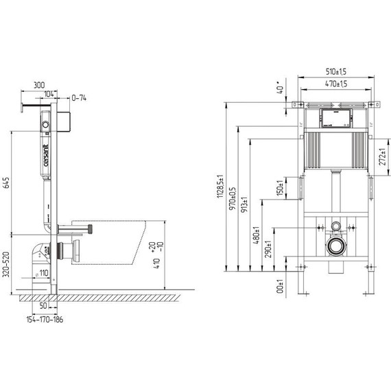 Инсталляция для подвесного унитаза Cersanit Aqua 50 Prime P 68178 - фото 13