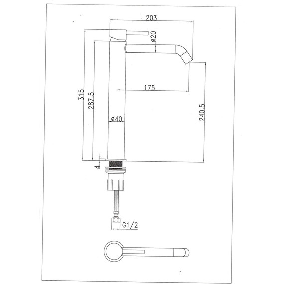 Смеситель для раковины высокий SantiLine SL-9004MB, чёрный матовый - фото 2