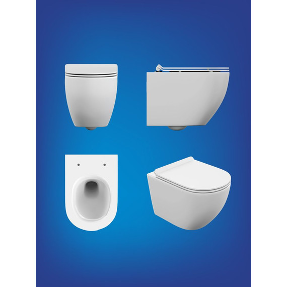 Унитаз подвесной безободковый Cersanit Brasko Vortex DPL EO Slim A68915 с тонкой крышкой микролифт (система смыва Торнадо) - фото 19