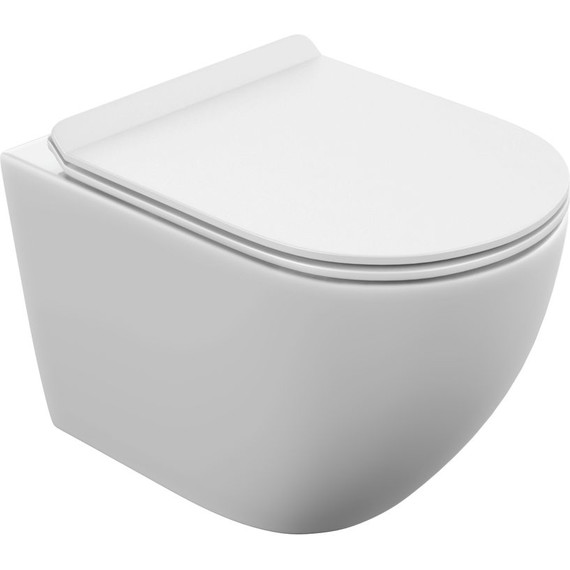 Унитаз подвесной безободковый Cersanit Brasko Vortex DPL EO Slim A68915 с тонкой крышкой микролифт (система смыва Торнадо) - фото 2