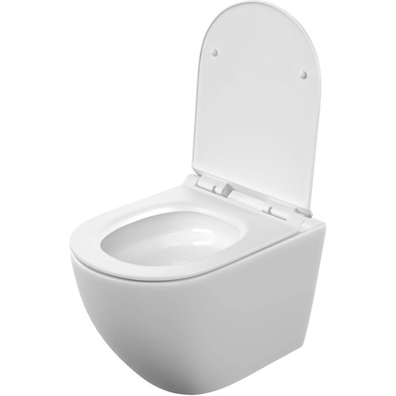 Унитаз подвесной безободковый Cersanit Brasko Vortex DPL EO Slim A68915 с тонкой крышкой микролифт (система смыва Торнадо) - фото 4