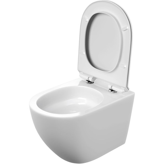 Унитаз подвесной безободковый Cersanit Brasko Vortex DPL EO Slim A68915 с тонкой крышкой микролифт (система смыва Торнадо) - фото 8