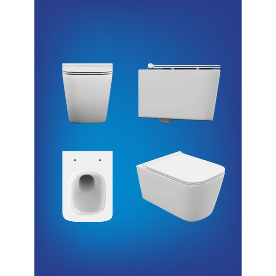 Унитаз подвесной безободковый Cersanit Crea Vortex DPL EO Slim A68916 с тонкой крышкой микролифт (система смыва Торнадо) - фото 17