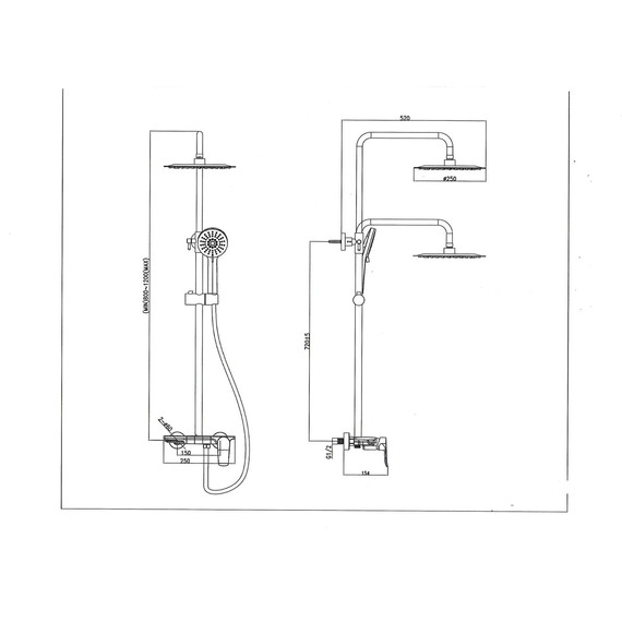 Душевая стойка с термостатом SantiLine SL-9011MB, чёрный матовый - фото 5