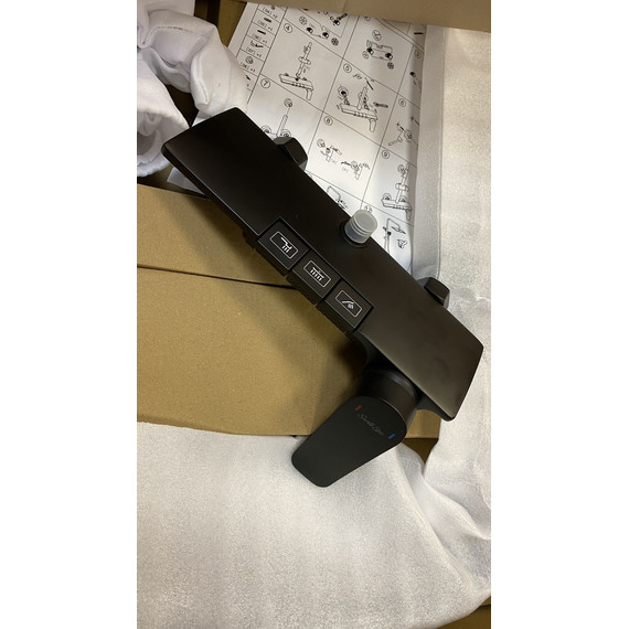 Душевая стойка с термостатом SantiLine SL-9011MB, чёрный матовый - фото 4