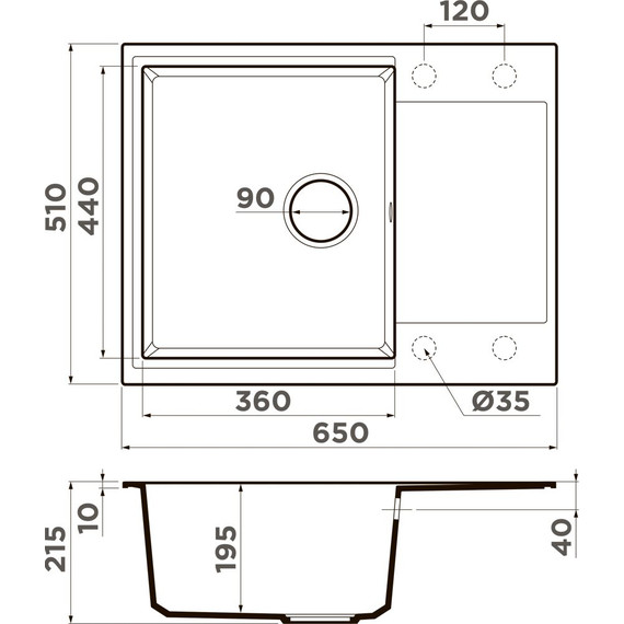 Кухонная мойка Omoikiri Daisen 65 ES 4997496, espresso - фото 4