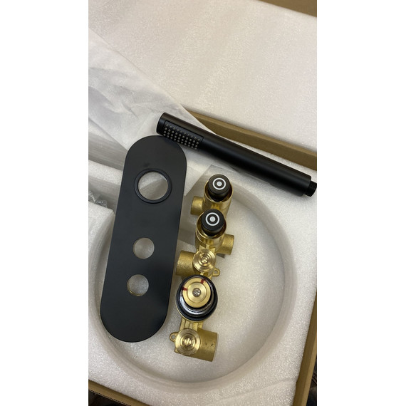 Душевая система для душа с термостатом SantiLine SL-9016MB, чёрный матовый - фото 3