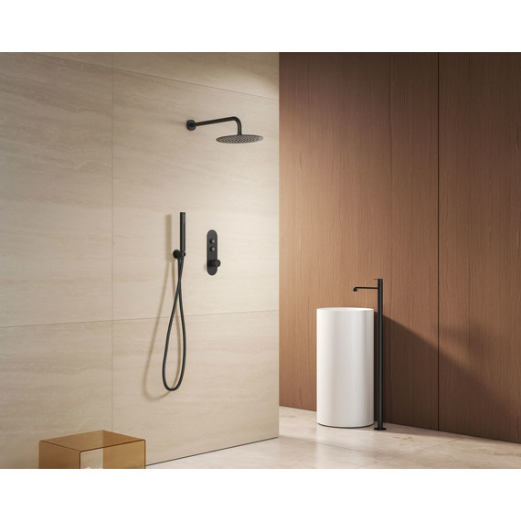 Душевая система для душа с термостатом SantiLine SL-9016MB, чёрный матовый - фото 2