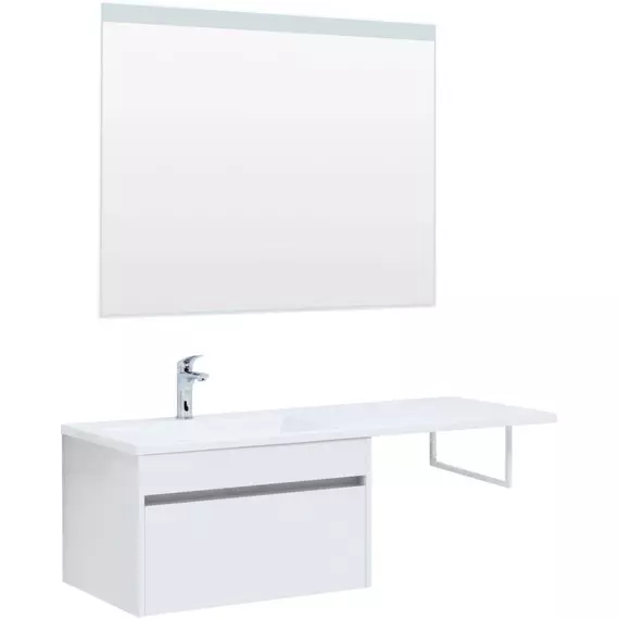 Тумба подвесная с раковиной-столешницей Aquanet Токио 130 см 00236917 L, белый - фото 3