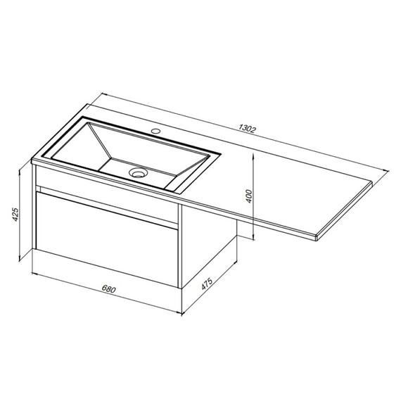 Тумба подвесная с раковиной-столешницей Aquanet Токио 130 см 00236917 L, белый - фото 12