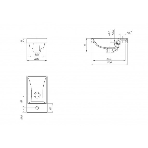 Тумба подвесная с раковиной Aquanet Нота 40 см L (Moduo) 00246954, белый - фото 11