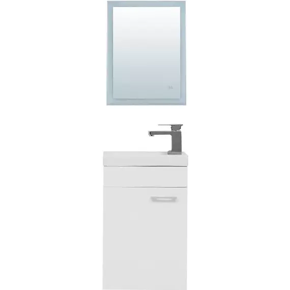 Тумба подвесная с раковиной Aquanet Нота 40 см L (Moduo) 00246954, белый - фото 8