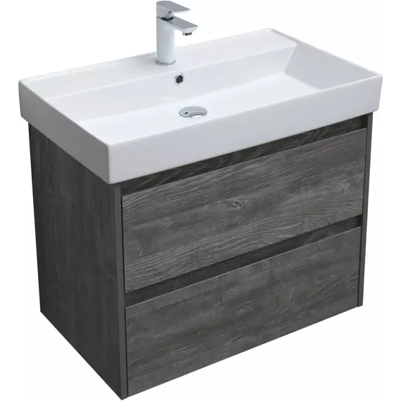 Тумба подвесная с раковиной Aquanet Nova Lite 75 см 00287890, дуб серый - фото 3
