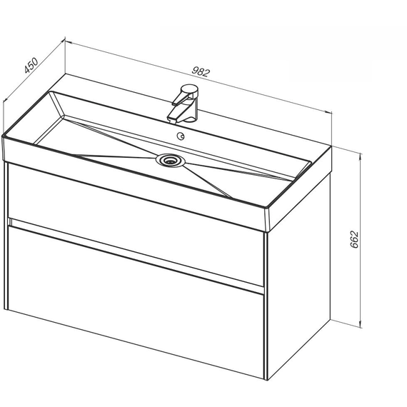 Тумба подвесная с раковиной Aquanet Бруклин 100 см 00310139, антрацит матовый - фото 14