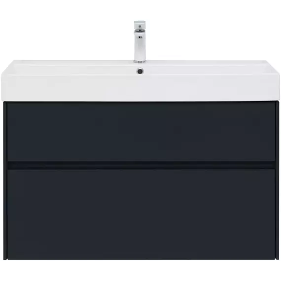 Тумба подвесная с раковиной Aquanet Бруклин 100 см 00310139, антрацит матовый - фото 6