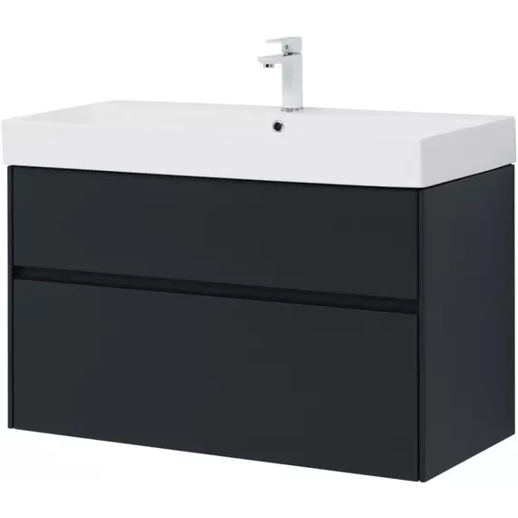 Тумба подвесная с раковиной Aquanet Бруклин 100 см 00310139, антрацит матовый - фото 9