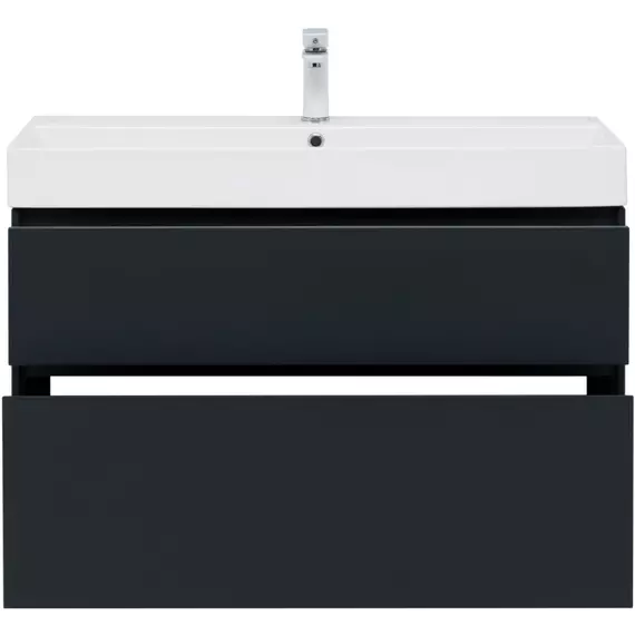 Тумба подвесная с раковиной Aquanet Бруклин 100 см 00310139, антрацит матовый - фото 7