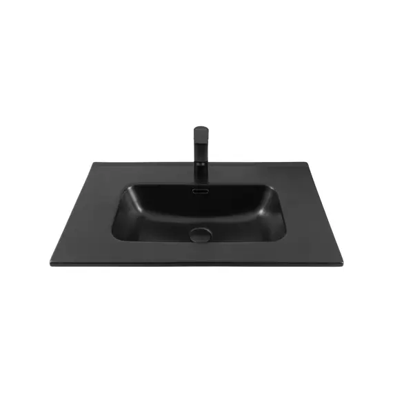 Тумба подвесная с раковиной Aquanet Милан 70 см 00336368 (раковина Aquanet Flat 70 см) белый глянец - фото 6