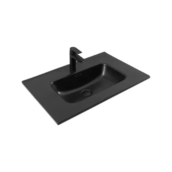 Тумба подвесная с раковиной Aquanet Милан 70 см 00336368 (раковина Aquanet Flat 70 см) белый глянец - фото 2