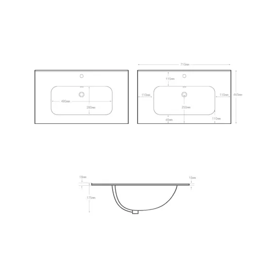 Тумба подвесная с раковиной Aquanet Милан 70 см 00336368 (раковина Aquanet Flat 70 см) белый глянец - фото 10
