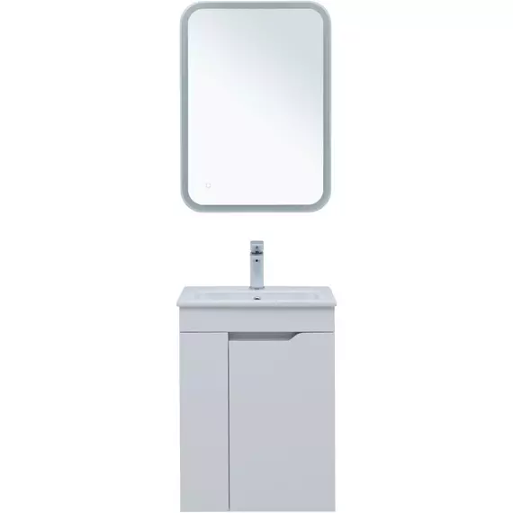 Тумба подвесная с раковиной Aquanet Практика 50 см 00330451, белый матовый - фото 8