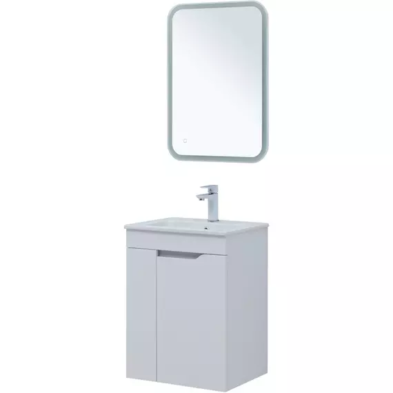 Тумба подвесная с раковиной Aquanet Практика 50 см 00330451, белый матовый - фото 10