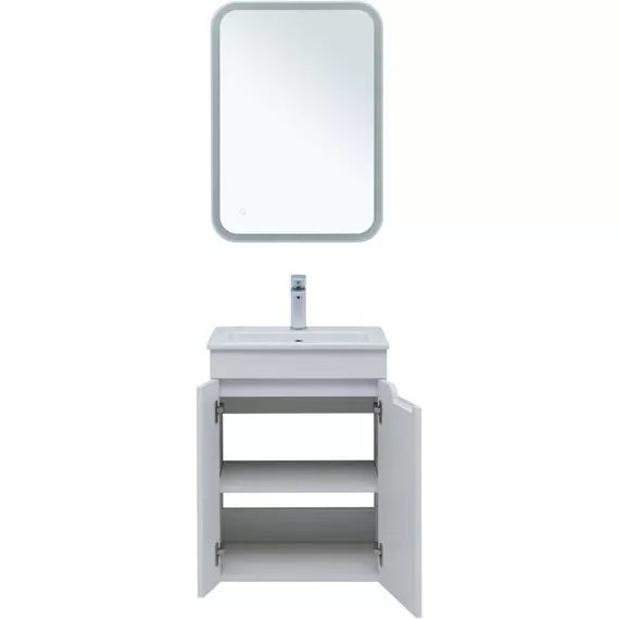 Тумба подвесная с раковиной Aquanet Практика 50 см 00330451, белый матовый - фото 7