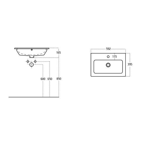 Тумба подвесная с раковиной Aquanet Практика 60 см 00330453, белый матовый - фото 3